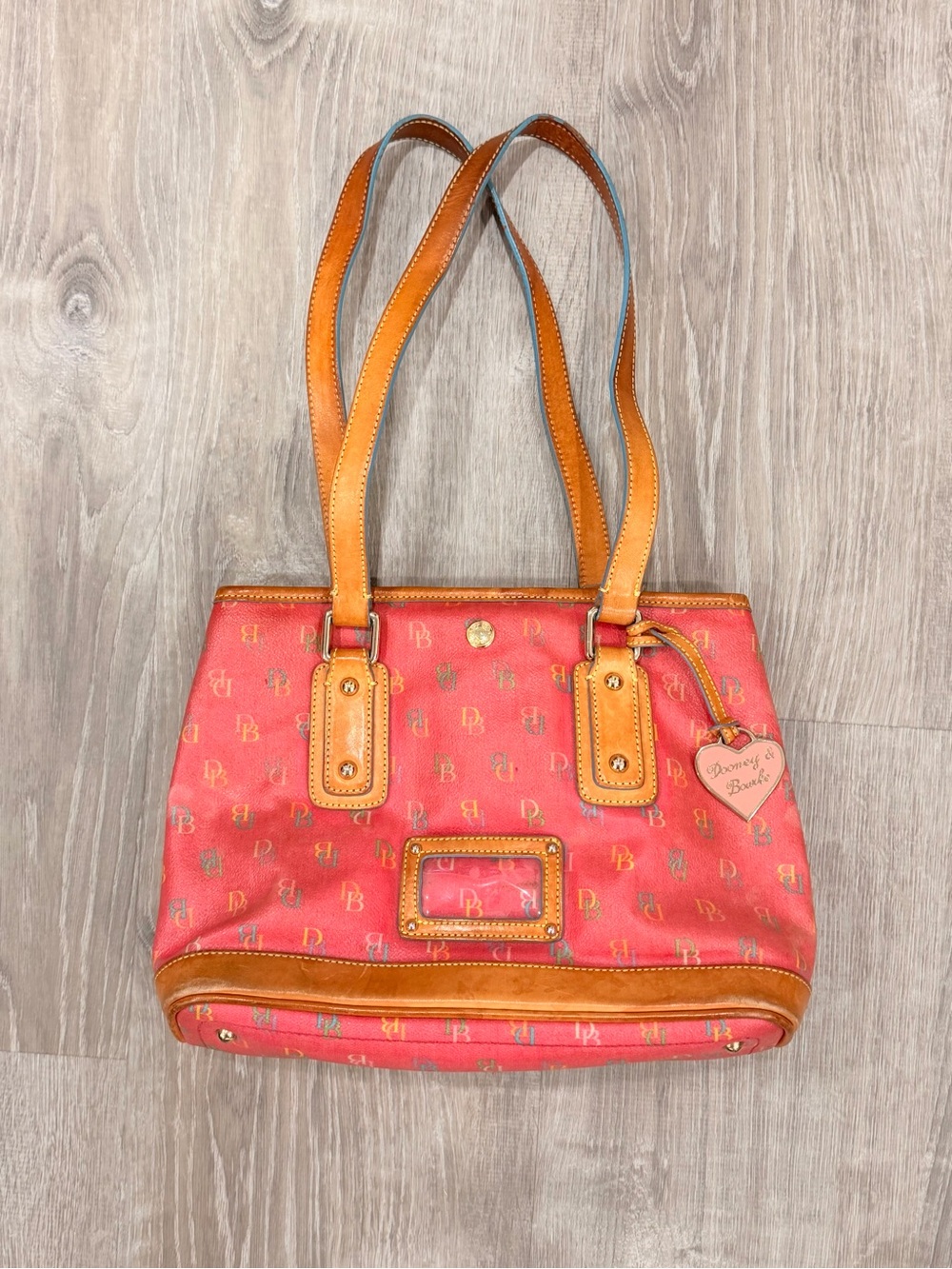 ✨Vintage Dooney & Bourke Pink Monogram Tote  Bag Y2K Shoulder purse 👛 ✨